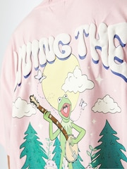Disney Kermit Living the Dream T-Shirt in Pink - Image 4 of 4