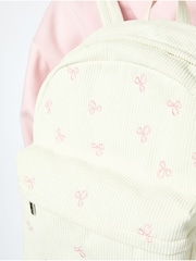 Skinnydip White Bow Embroidered Backpack - Image 2 of 2