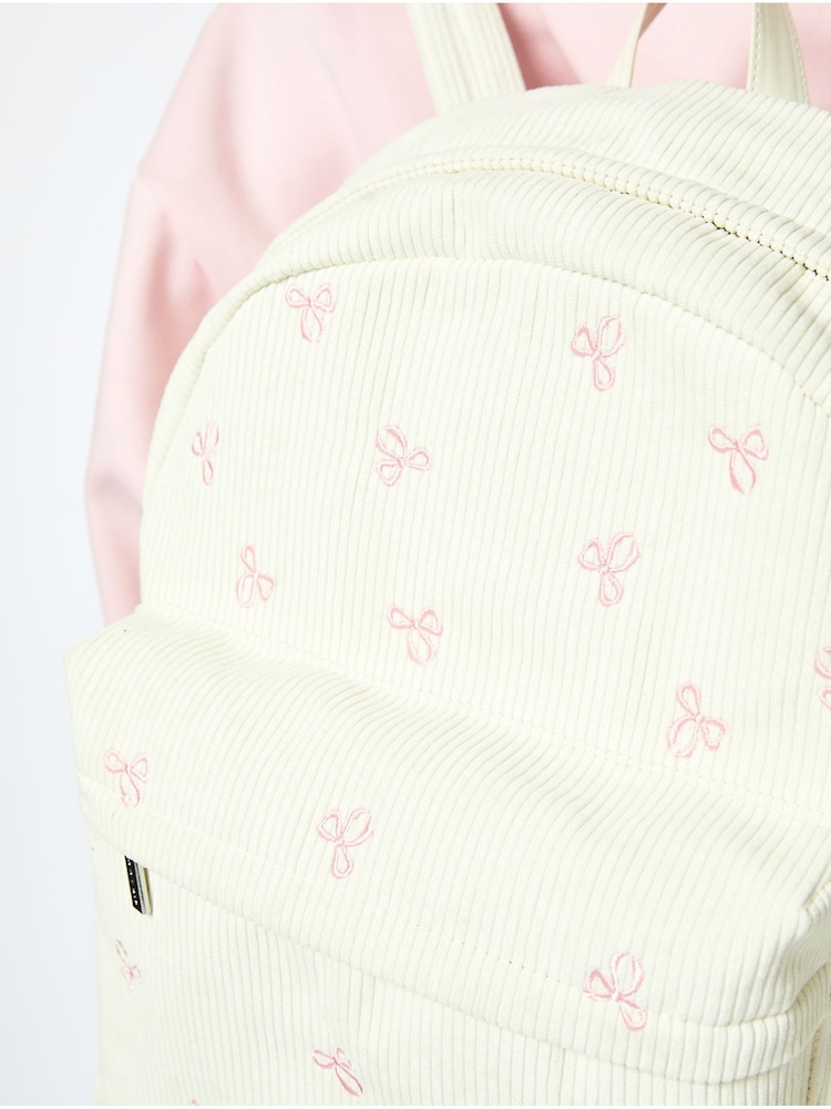 Skinnydip White Bow Embroidered Backpack - Image 2 of 2