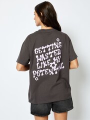 Getting Wasted T-Shirt in Charcoal - Image 2 of 4