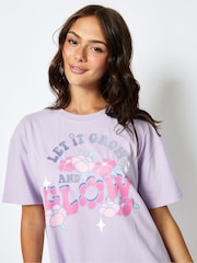 Skinnydip Lilac Let It Grow And Glow T-Shirt - Image 4 of 5
