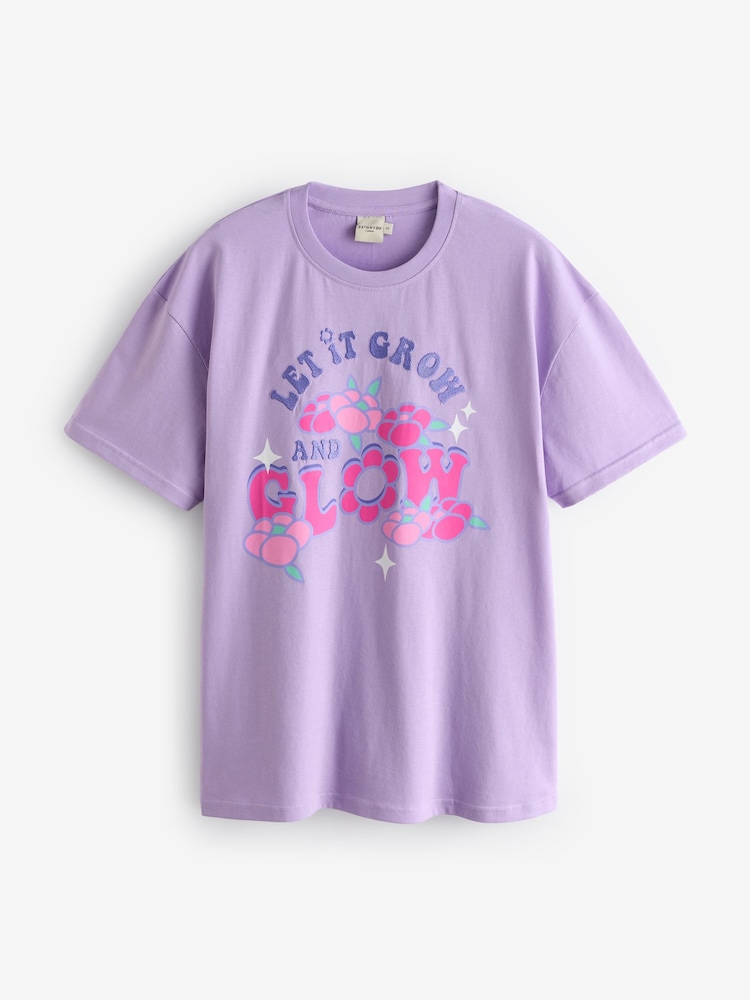 Skinnydip Lilac Let It Grow And Glow T-Shirt - Image 5 of 5