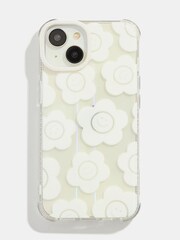 Skinnydip White Happy Flower Shock iPhone 15 Plus Case - Image 1 of 6