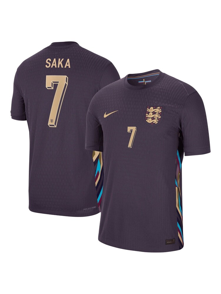Nike Purple Saka 7 England Dri Fit Adv Away Match Shirt 2024 - Image 1 of 3
