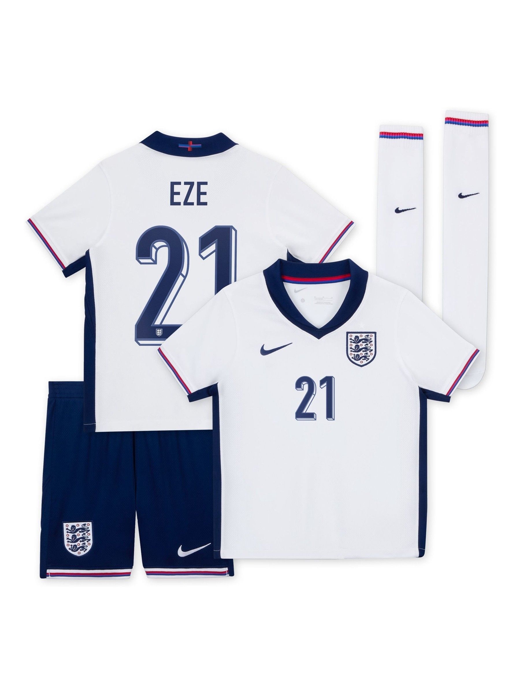 Buy Nike White Eze 21 Dri FIT England Home Little Kids 3 Piece Football Kit from Next Cyprus
