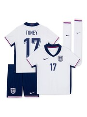 Nike White Kids England Home Stadium 2024 Little Mini Kit - Image 1 of 3