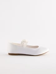 Weiß - Festliche Schuhe mit Ansteckblume - Bild 2 von 5