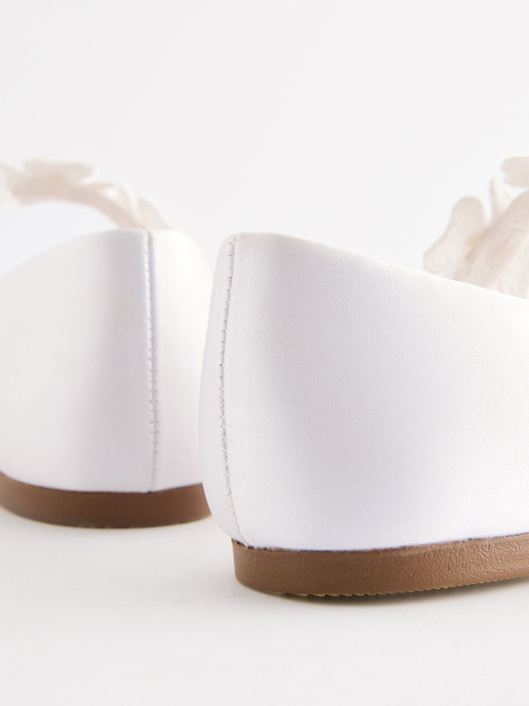 Weiß - Festliche Schuhe mit Ansteckblume - Bild 5 von 5