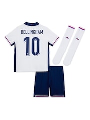 Nike White Bellingham 10 Dri-FIT England Home Little Kids 3 Piece Football Kit - Image 2 of 3