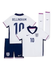 Nike White Bellingham 10 Dri-FIT England Home Little Kids 3 Piece Football Kit - Image 3 of 3