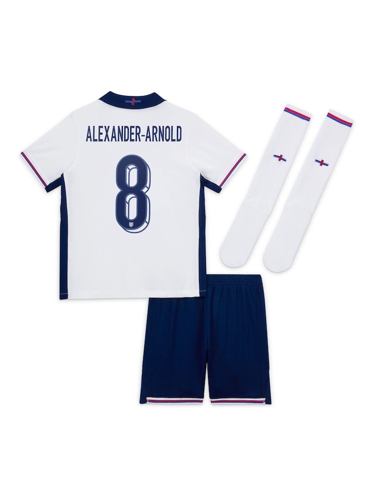 Nike White Alexander-Arnold 8 Dri-FIT England Home Little Kids 3 Piece Football Kit - Image 3 of 3