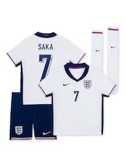 Nike White Saka 7 Dri-FIT England Home Little Kids 3 Piece Football Kit - Image 1 of 3