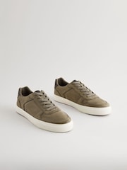 Khaki Green Lace-Up Low Trainers - Image 1 of 6
