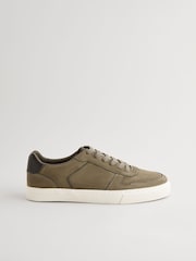 Khaki Green Lace-Up Low Trainers - Image 3 of 6