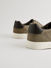Khaki Green Lace-Up Low Trainers - Image 4 of 6