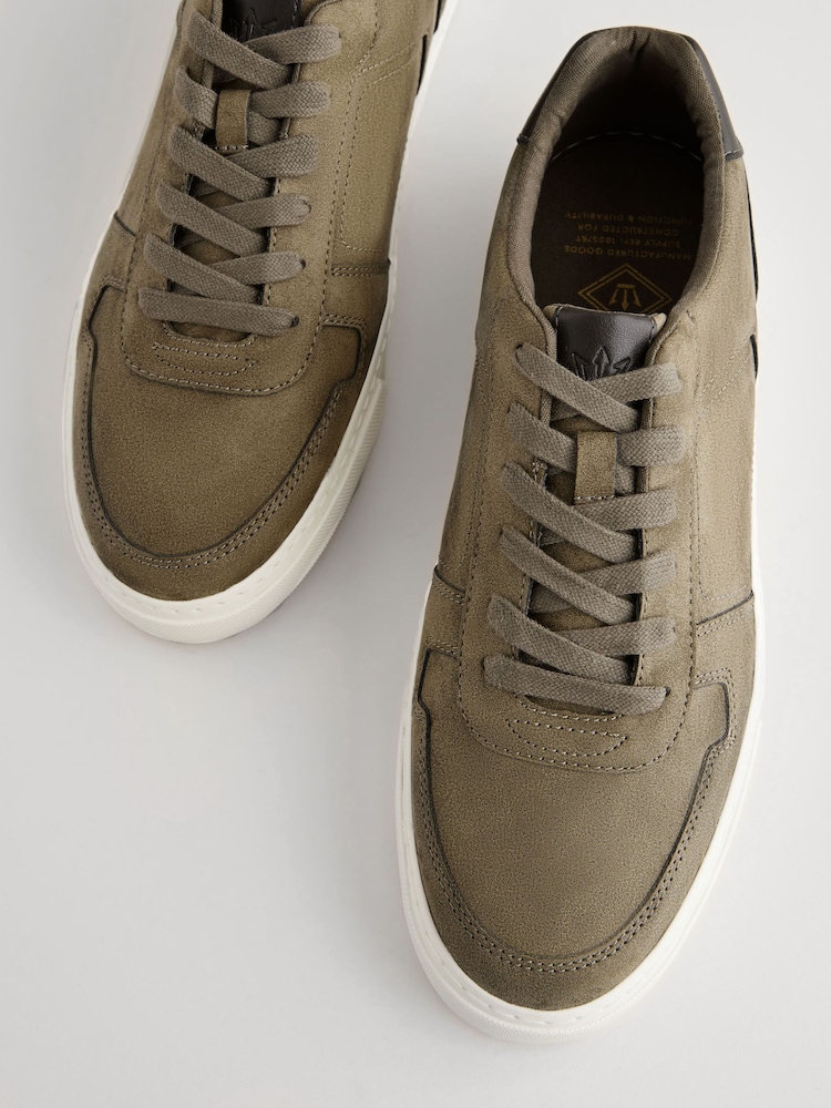 Khaki Green Lace-Up Low Trainers - Image 5 of 6