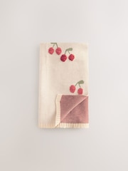 Cherry Knitted Baby Blanket - Image 1 of 3