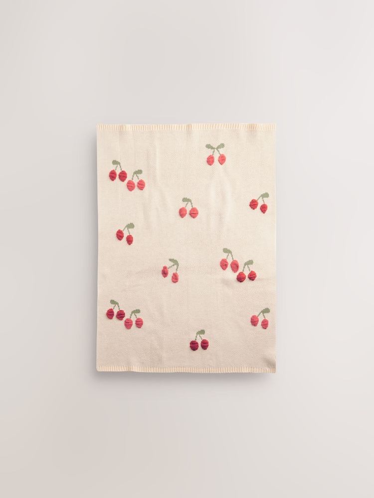 Cherry Knitted Baby Blanket - Image 3 of 3