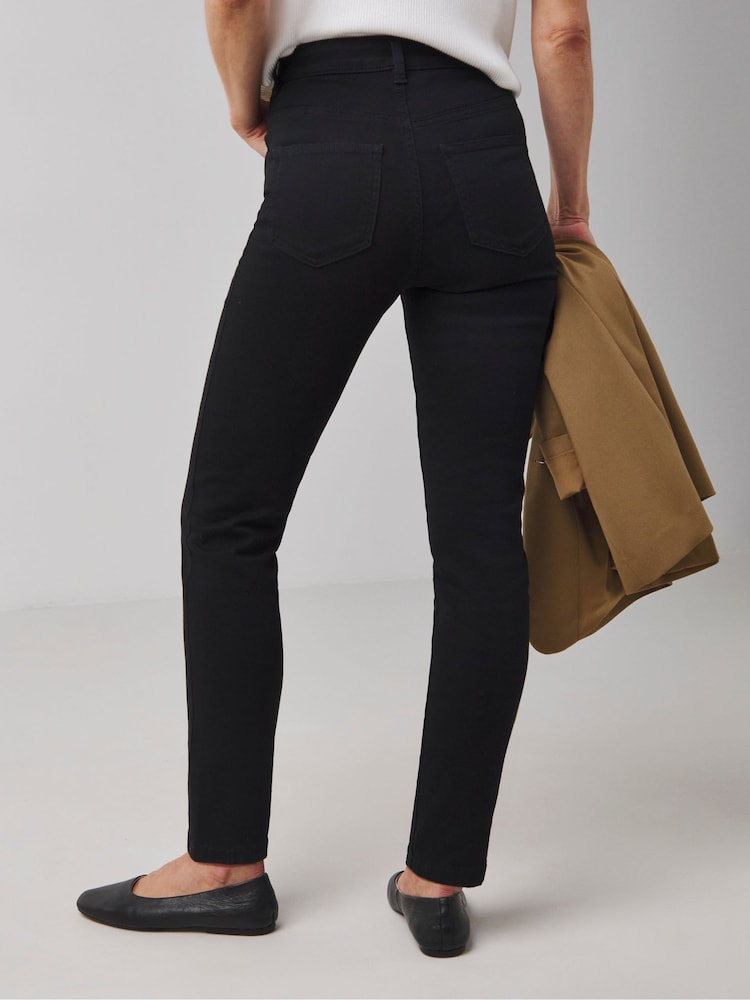 JD Williams Black High Waist Super Soft Slim Leg Denim Jeans - Image 2 of 4