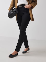 JD Williams Black High Waist Super Soft Slim Leg Denim Jeans - Image 4 of 4