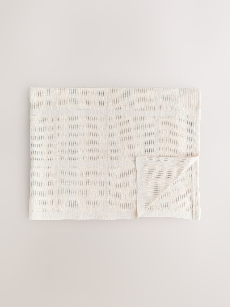 2 Pack Natural 100% Cotton Baby Cellular Blanket - Image 3 of 4