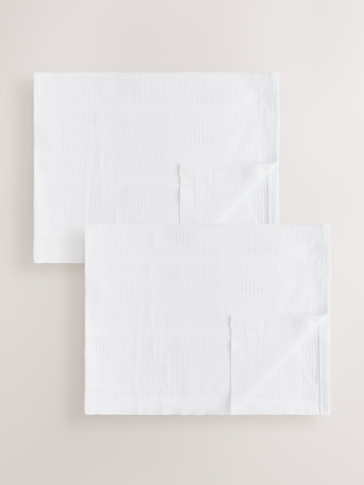 2 Pack 100% Cotton Baby Cellular Blanket - Image 1 of 4