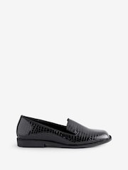 JD Williams Black Extra Wide Fit Classic Slipper Cut Plain Loafers - Image 5 of 5