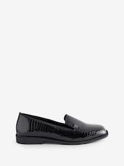JD Williams Black Wide Fit Classic Slipper Cut Plain Loafers - Image 5 of 5
