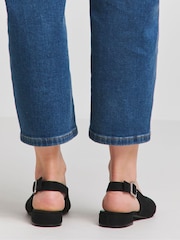 JD Williams Black Extra Wide Fit Low Block Heel Slingback Shoes - Image 4 of 4