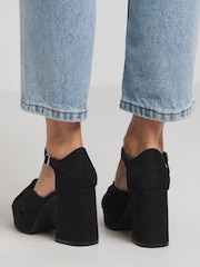 Zwart - Simply Be Wide Fit Knot Detail Platform Sandals - Image 3 of 5