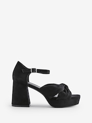 Zwart - Simply Be Wide Fit Knot Detail Platform Sandals - Image 5 of 5
