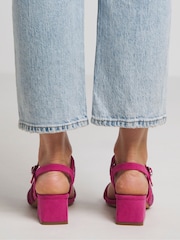 Roze - Simply Be - Sandalen met brede pasvorm, lage blokhak en diamanten banddetail - Image 2 of 5