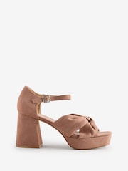 Bruin - Simply Be Wide Fit Knot Detail Platform Sandals - Image 1 of 4
