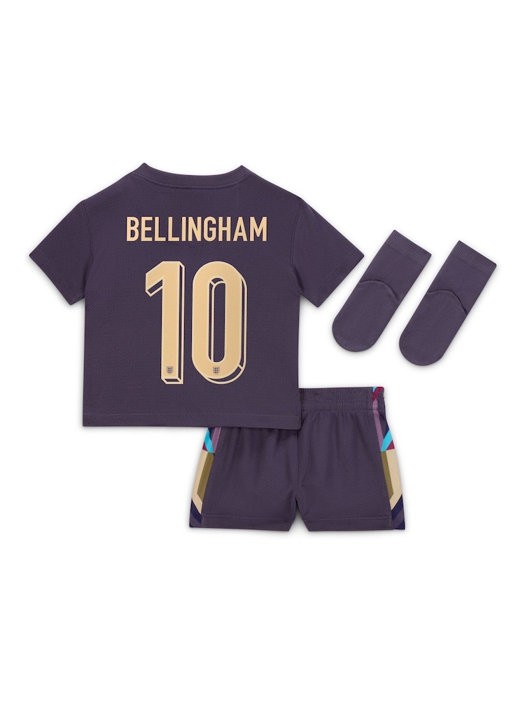 Nike Purple Bellingham 10 Infant England Stadium Mini Kit 2024 - Image 2 of 3