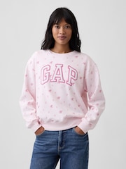 Gap Pink Floral Logo Sweatshirt - Image 1 of 5