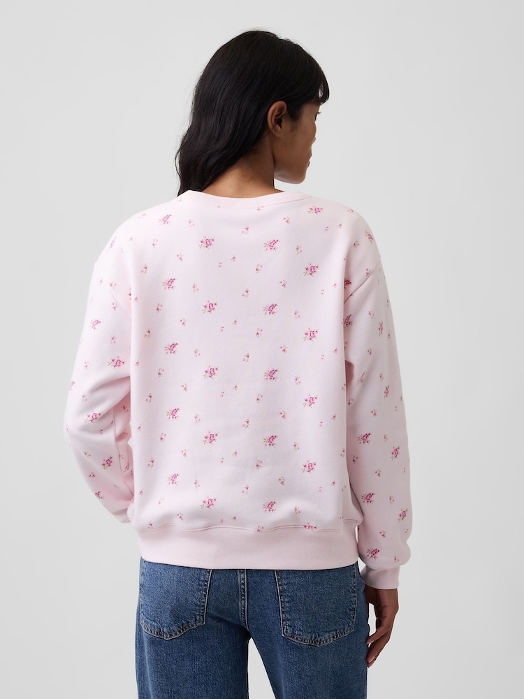 Gap Pink Floral Logo Sweatshirt - Image 2 of 5