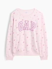 Gap Pink Floral Logo Sweatshirt - Image 5 of 5