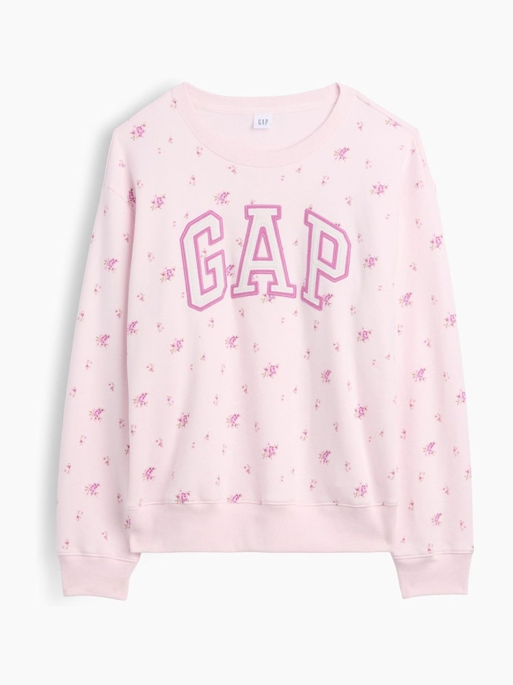 Gap Pink Floral Logo Sweatshirt - Image 5 of 5