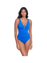 Lauren Ralph Lauren Blue Ring Underwire Swimsuit 1 Piece - Image 1 of 4