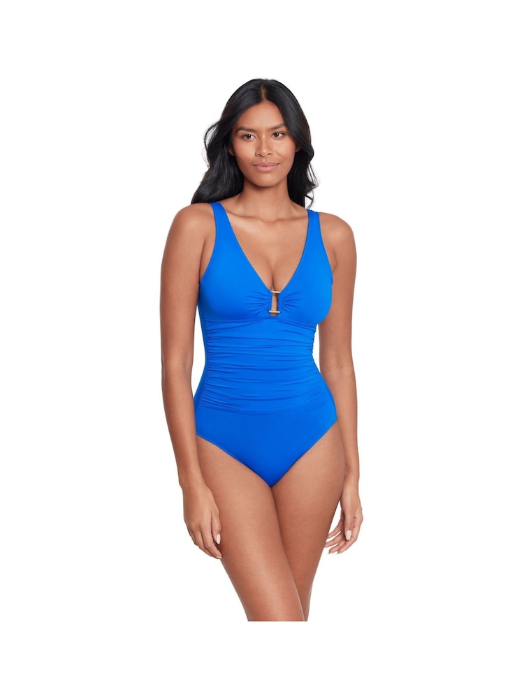 Lauren Ralph Lauren Blue Ring Underwire Swimsuit 1 Piece - Image 1 of 4
