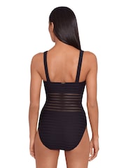 Lauren Ralph Lauren Square Neck Mesh Detail Black Swimsuit - Image 2 of 3