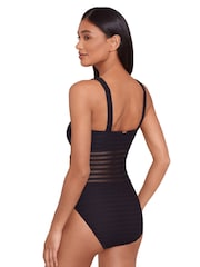 Lauren Ralph Lauren Square Neck Mesh Detail Black Swimsuit - Image 3 of 3