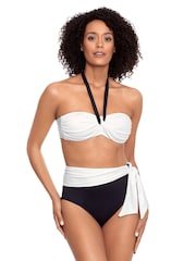 Lauren Ralph Lauren High Waist Tie Pant Black/White Bikini - Image 1 of 5