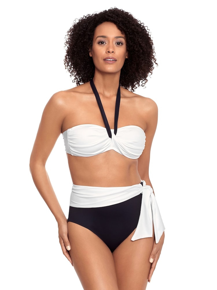 Lauren Ralph Lauren High Waist Tie Pant Black/White Bikini - Image 1 of 5