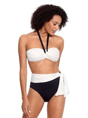 Lauren Ralph Lauren High Waist Tie Pant Black/White Bikini - Image 3 of 5