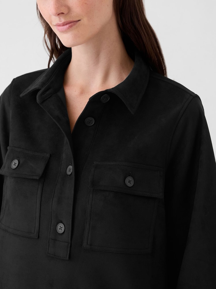 Gap Black Vegan Suede Shift Mini Dress - Image 5 of 5