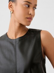 Gap Black Faux Leather Shell Vest Top - Image 4 of 5