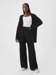 Schwarz - Gap Cashsoft Strickhose mit Stickereidetails - Bild 1 von 5