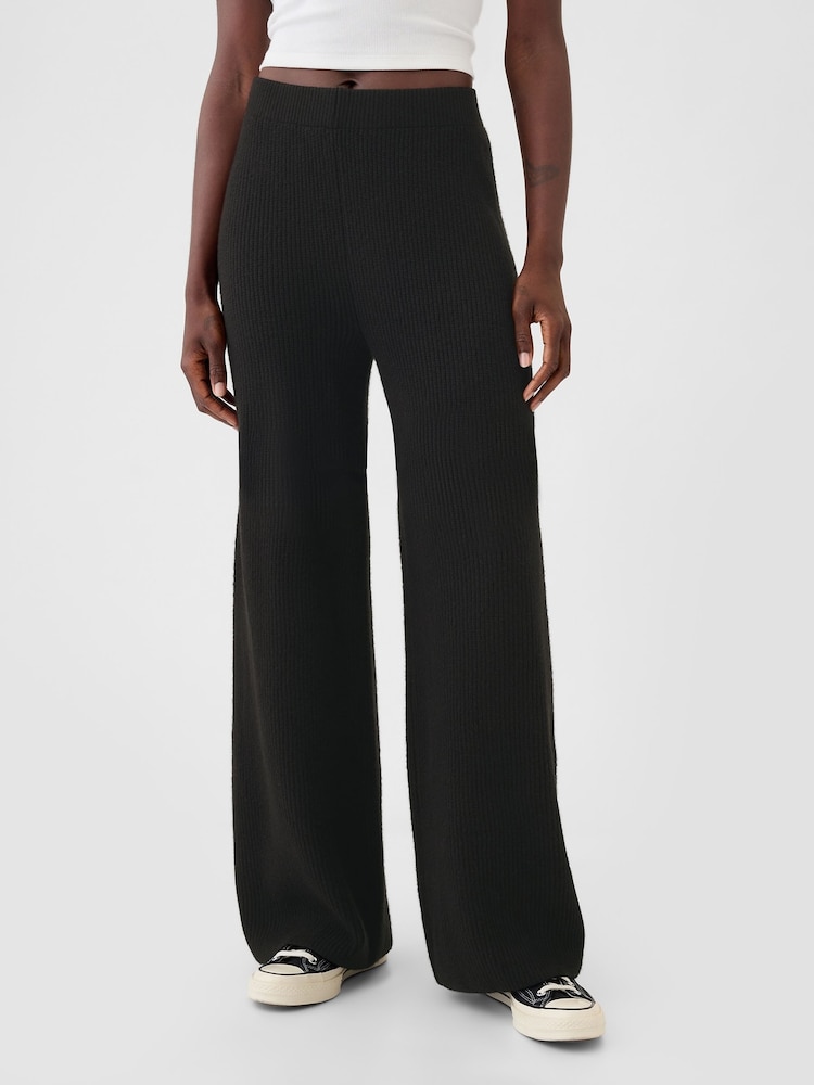 Schwarz - Gap Cashsoft Strickhose mit Stickereidetails - Bild 2 von 5