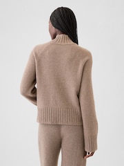 Gap Light Brown CashSoft Turtle Neck Jumper - Image 3 of 5